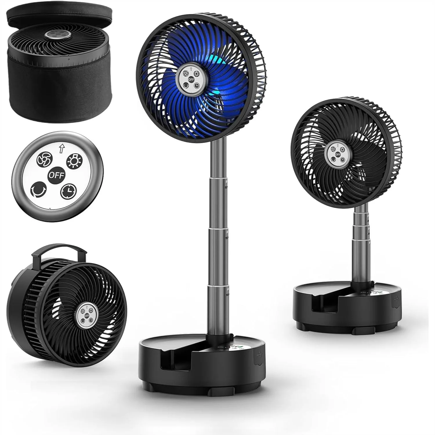 20000mAh 8 Inch Portable Fan with Oscillation, Remote Control & LED Light, 112-Hour Battery Operated Foldable Fan for Camping
20000mAh 8 Inch Portable Fan with Oscillation, Remote Control & LED Light, 112-Hour Battery Operated Foldable Fan for Camping
