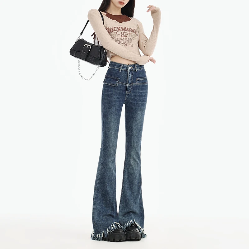 Flared Jeans High Waist Comfortable Jeans For Women Tassels Pants Elastic Fashion Denim Pant Trousers
Flared Jeans High Waist Comfortable Jeans For Women Tassels Pants Elastic Fashion Denim Pant Trousers