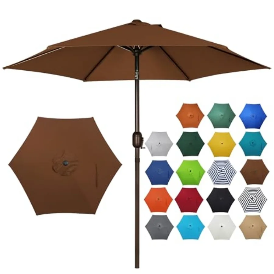 7.5 ft Patio Umbrella, Yard Umbrella, Outdoor Market Umbrella with Push Button Tilt Crank, Brown
7.5 ft Patio Umbrella, Yard Umbrella, Outdoor Market Umbrella with Push Button Tilt Crank, Brown