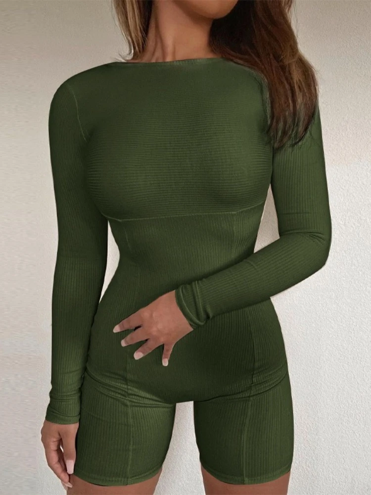 Long Sleeve Playsuit Sexy Rompers Womens Jumpsuit Solid Bodysuits Combinaison Femme Bodycon One-pieces Monos Mujer Elegante
Long Sleeve Playsuit Sexy Rompers Womens Jumpsuit Solid Bodysuits Combinaison Femme Bodycon One-pieces Monos Mujer Elegante