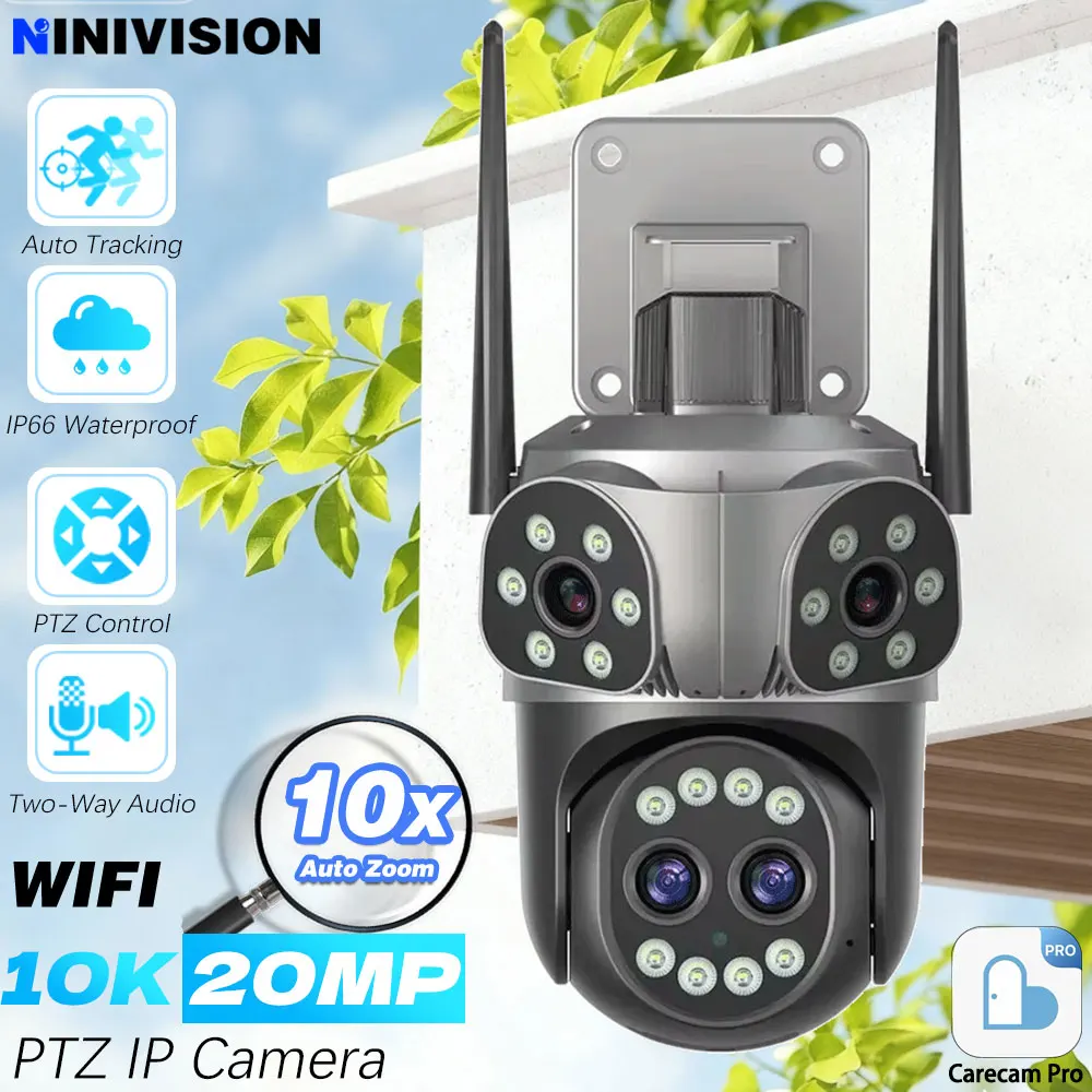 10K 20MP WiFi Outdoor Camera 10X Zoom Three Lens Auto Tracking PTZ 5MP Video Camera Security Protection Waterproof Surveillance
10K 20MP WiFi Outdoor Camera 10X Zoom Three Lens Auto Tracking PTZ 5MP Video Camera Security Protection Waterproof Surveillance