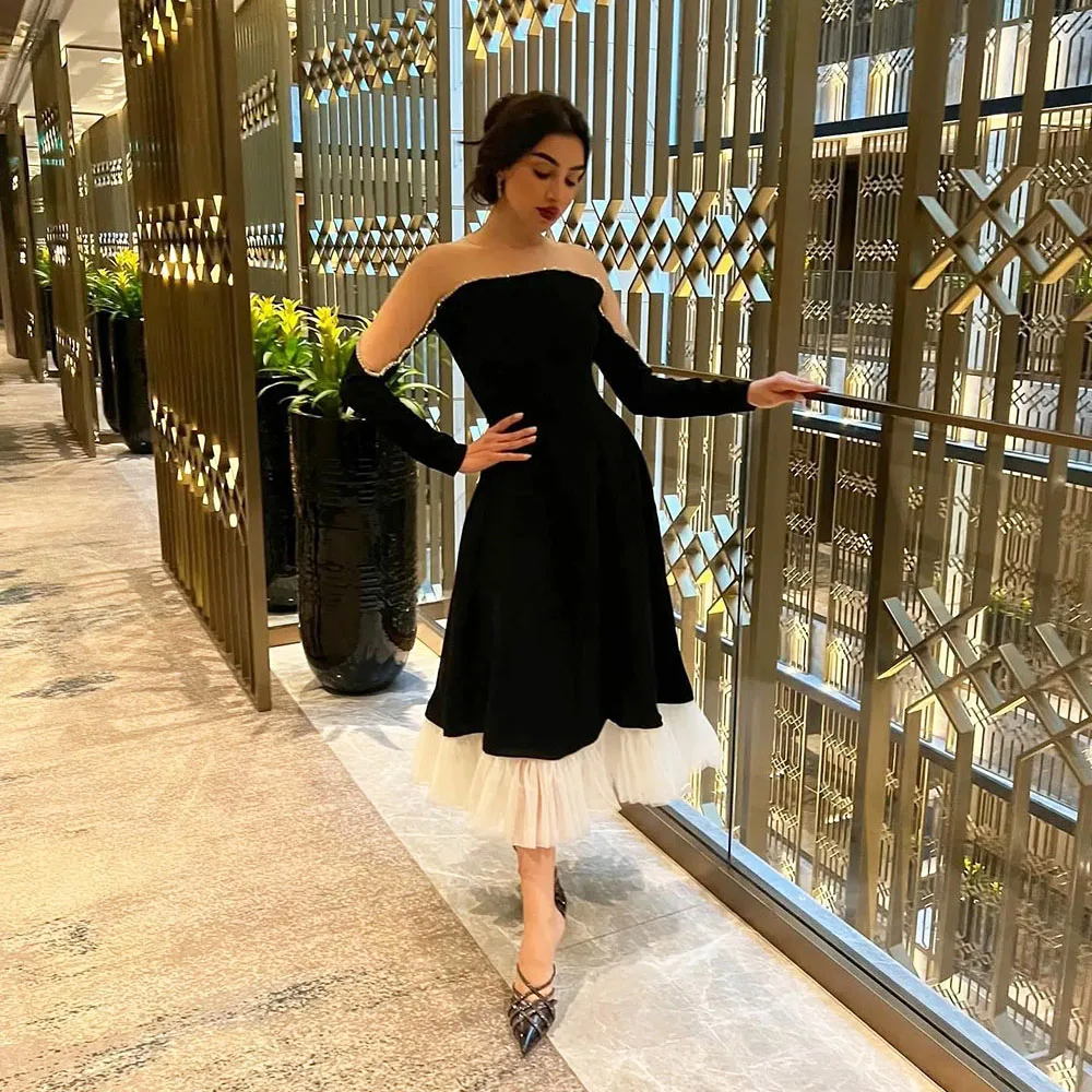 Msikoods Black Vintage Evening Dresses Velour A Line Sequins Tiered Tulle Long Sleeves Women Formal Occasion Dresses 2023
Msikoods Black Vintage Evening Dresses Velour A Line Sequins Tiered Tulle Long Sleeves Women Formal Occasion Dresses 2023