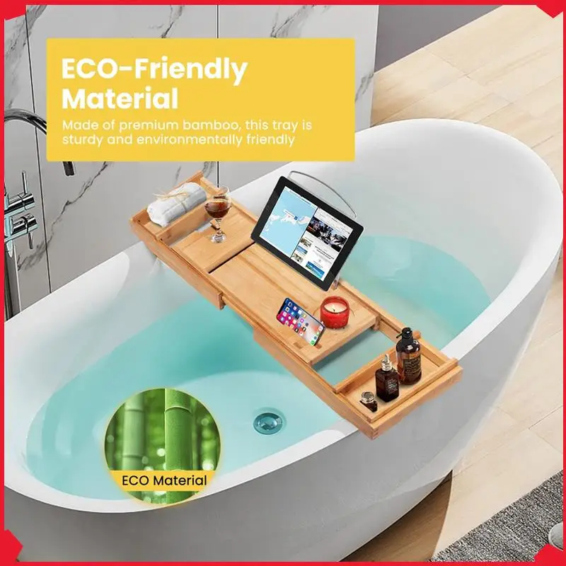 B17B 1 PCS Bamboo Expandable Bathtub Caddy Tray Bathtub Storage Board With Cellphone Tablet And Wine Book Holder B
B17B 1 PCS Bamboo Expandable Bathtub Caddy Tray Bathtub Storage Board With Cellphone Tablet And Wine Book Holder B