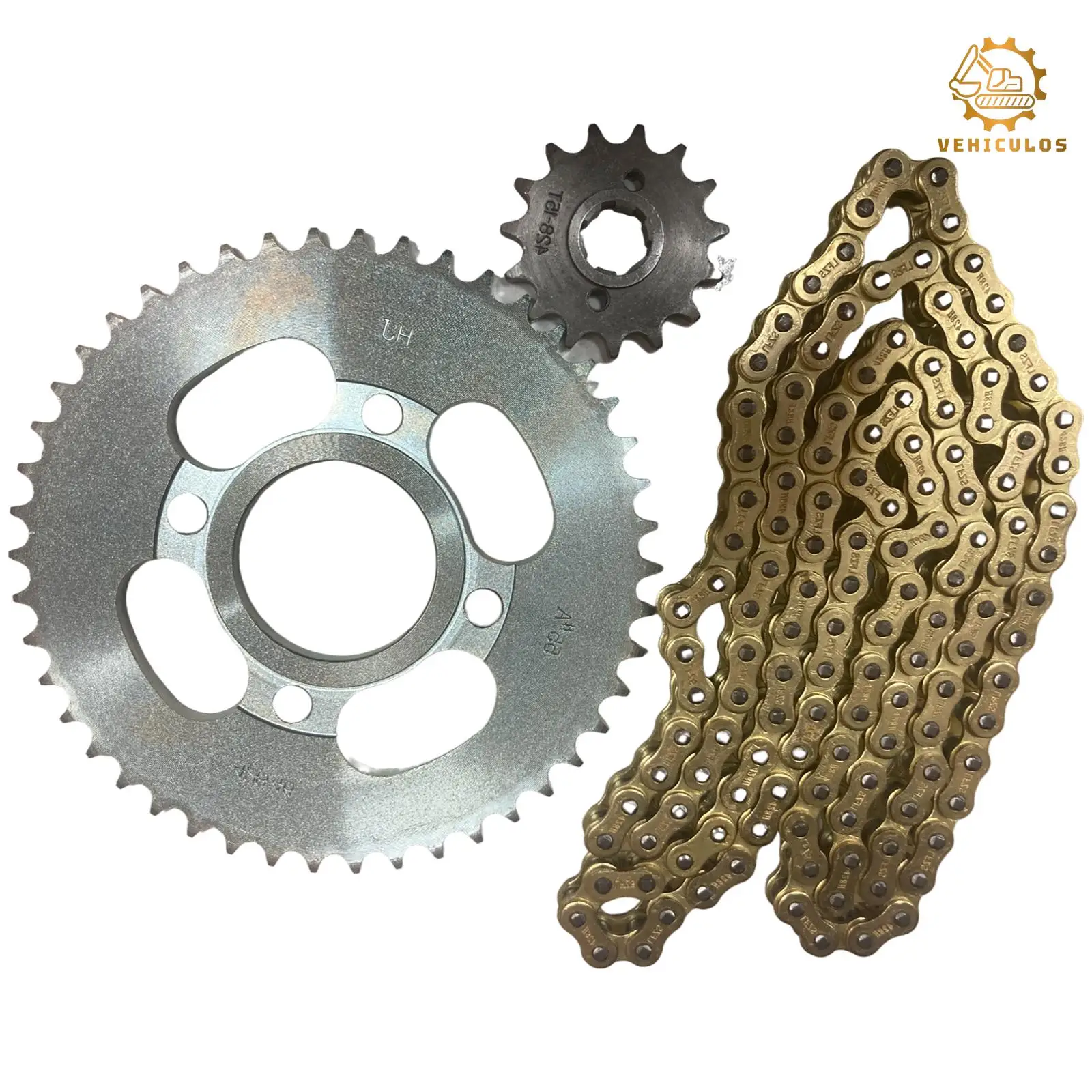 1 комплект улучшенной тяговой цепи 46T-15T 428H-132 для Italika DM200, комплект усиленных звездочек приводной цепи, высокопрочная трансмиссия 
1 комплект улучшенной тяговой цепи 46T-15T 428H-132 для Italika DM200, комплект усиленных звездочек приводной цепи, высокопрочная трансмиссия