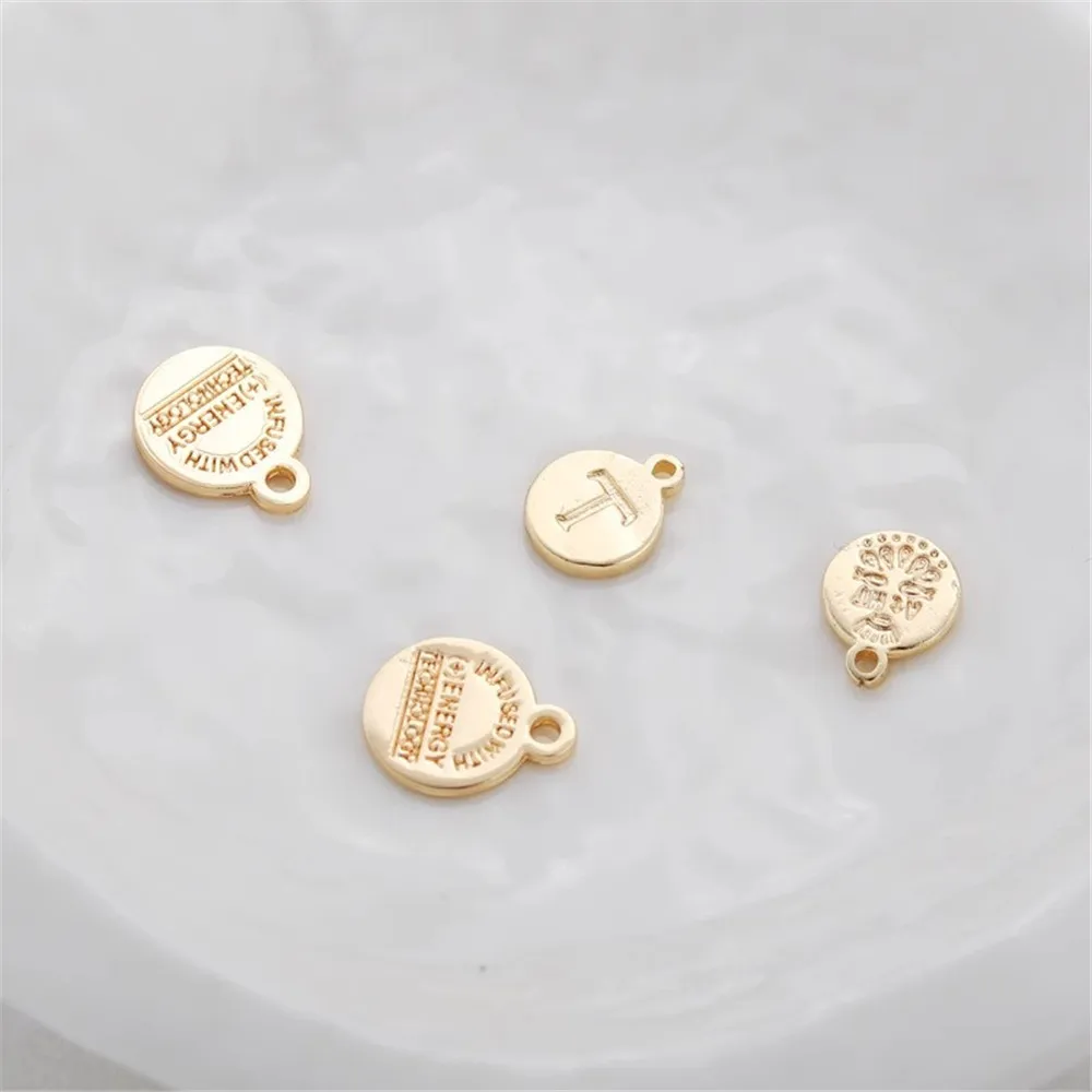 14k Gold Color Preservation Accessories English Round Brand 10mm Small Pendant Diy Bracelet Necklace Small Pendant Charm Jewelry
14k Gold Color Preservation Accessories English Round Brand 10mm Small Pendant Diy Bracelet Necklace Small Pendant Charm Jewelry