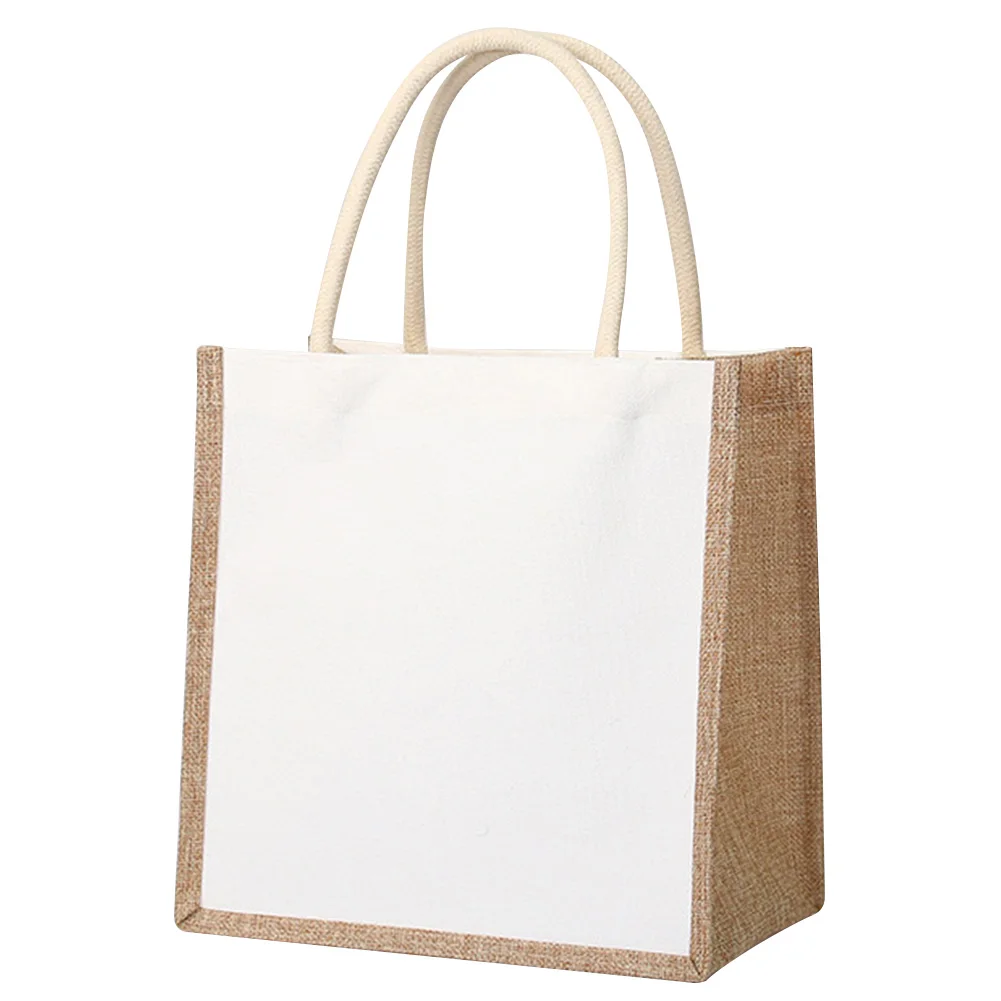 Women Burlap Jute Tote Bag Large Capacity Canvas Top-handle Jute Handbag Contrast Color Female Daily Bag
Women Burlap Jute Tote Bag Large Capacity Canvas Top-handle Jute Handbag Contrast Color Female Daily Bag