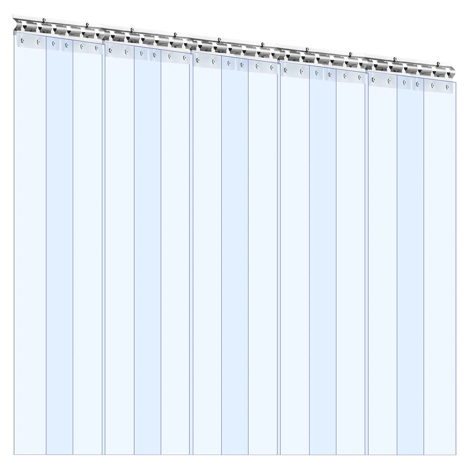 Clear PVC Strip Curtain, 96 In Height X 60 In Width X 0.08 In Thickness, 10 PCS Walk In Freezer Cooler Curtain Strips, Smooth
Clear PVC Strip Curtain, 96 In Height X 60 In Width X 0.08 In Thickness, 10 PCS Walk In Freezer Cooler Curtain Strips, Smooth
