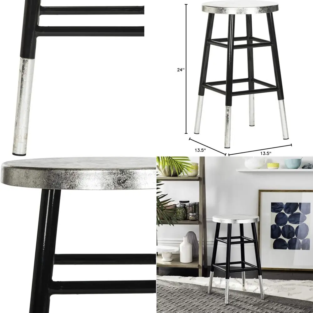 Белый и серебристый табурет для домашней коллекции Kenzie с акцентом
Белый и серебристый табурет для домашней коллекции Kenzie с акцентом