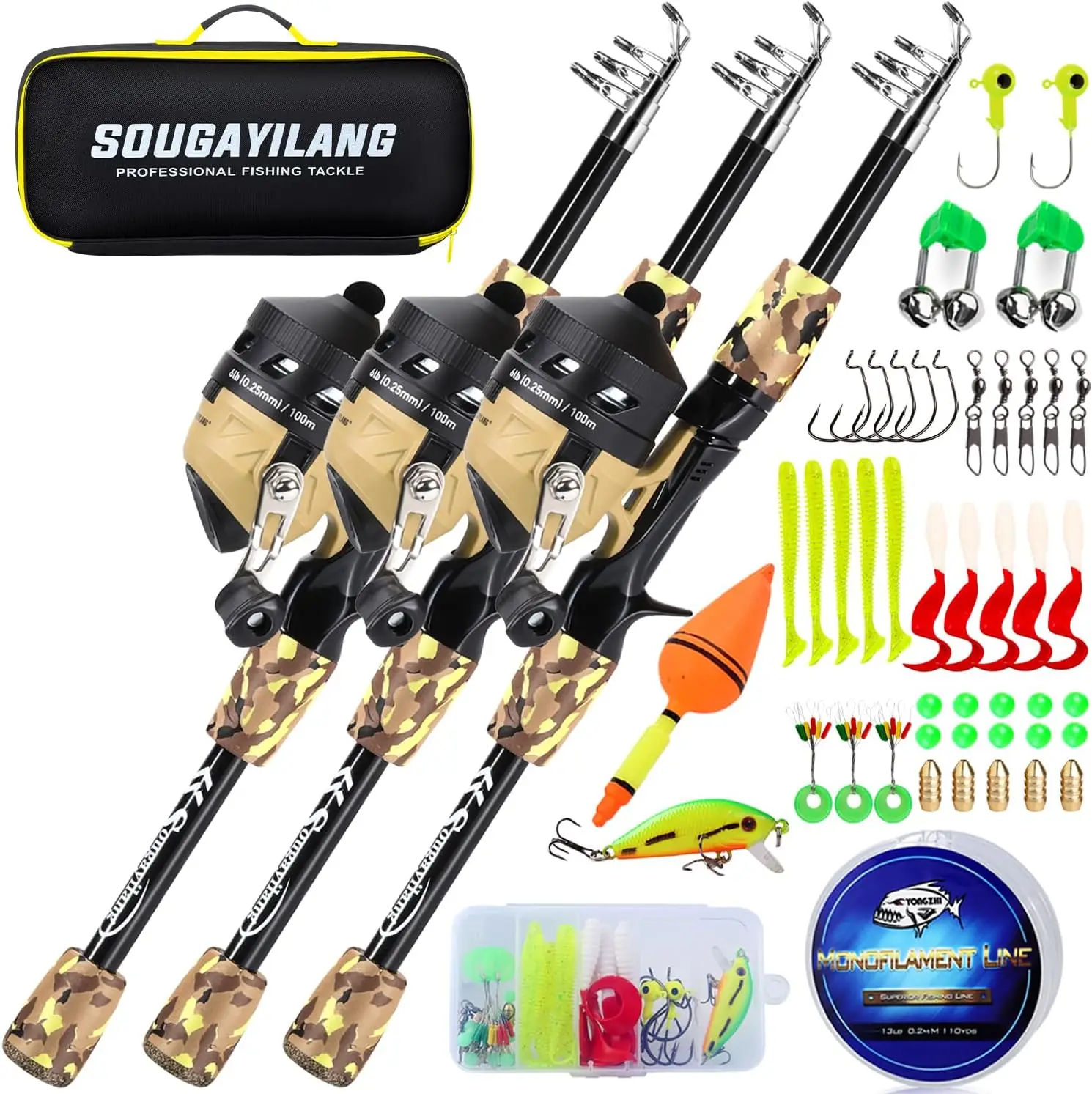 Kids Fishing Rod and Reel Combo, Lightweight Telescopic Pole with Spincast Reel, Tackle Bag & Lures, Perfect Starter Kit for Youth, Girls, Boys
Kids Fishing Rod and Reel Combo, Lightweight Telescopic Pole with Spincast Reel, Tackle Bag & Lures, Perfect Starter Kit for Youth, Girls, Boys