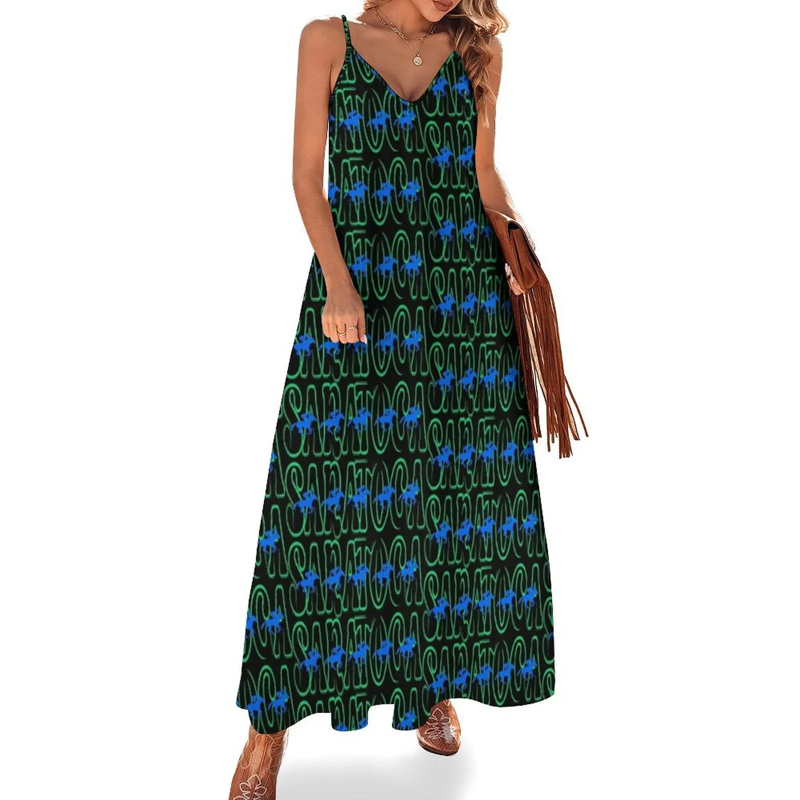 Saratoga Racehorses Green and Blue Sleeveless Dress woman dress clothes for woman Long dresses Dress
Saratoga Racehorses Green and Blue Sleeveless Dress woman dress clothes for woman Long dresses Dress