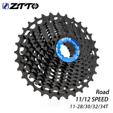 ZTTO Ultimate Cassetta per bici da strada a 11/12 velocità Ultraleggera 11s 12s 11-28/30/32/34/36T Cassetta per ghiaia 11V 12V Ruota libera nera HG K7