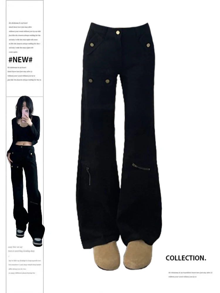 Women Black Gothic Jeans Harajuku Y2k Vintage Baggy Denim Trousers 90s Aesthetic High Waist Wide Jean Pants 2000s Trashy Clothes
Women Black Gothic Jeans Harajuku Y2k Vintage Baggy Denim Trousers 90s Aesthetic High Waist Wide Jean Pants 2000s Trashy Clothes