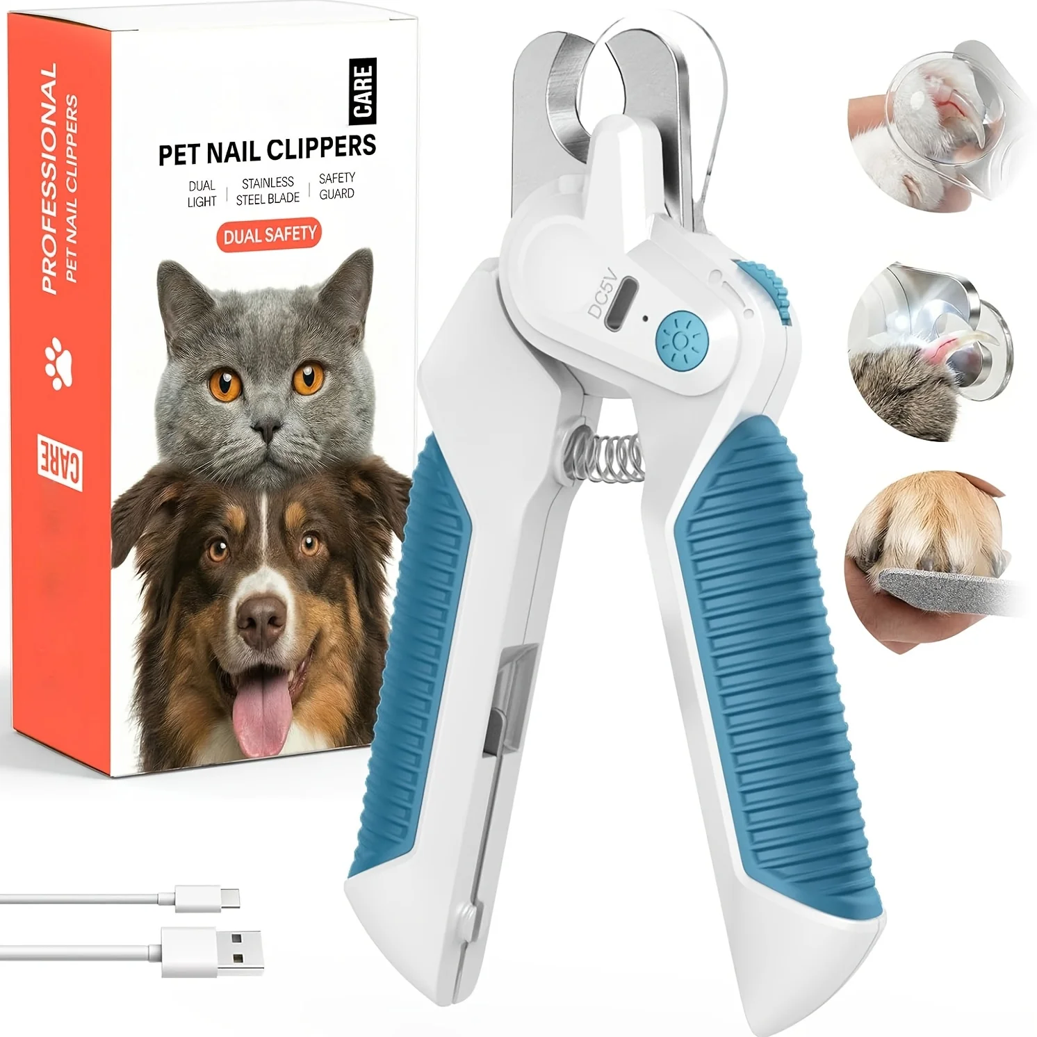 Pet Nail Clippers with Light - - Nail Trimmer for Dogs & Cats, Sharp with Illuminated Nail Clipper Suitable for Cats, Dogs, Rabbits - No Splitting, for Sensitive Paws
Pet Nail Clippers with Light - - Nail Trimmer for Dogs & Cats, Sharp with Illuminated Nail Clipper Suitable for Cats, Dogs, Rabbits - No Splitting, for Sensitive Paws