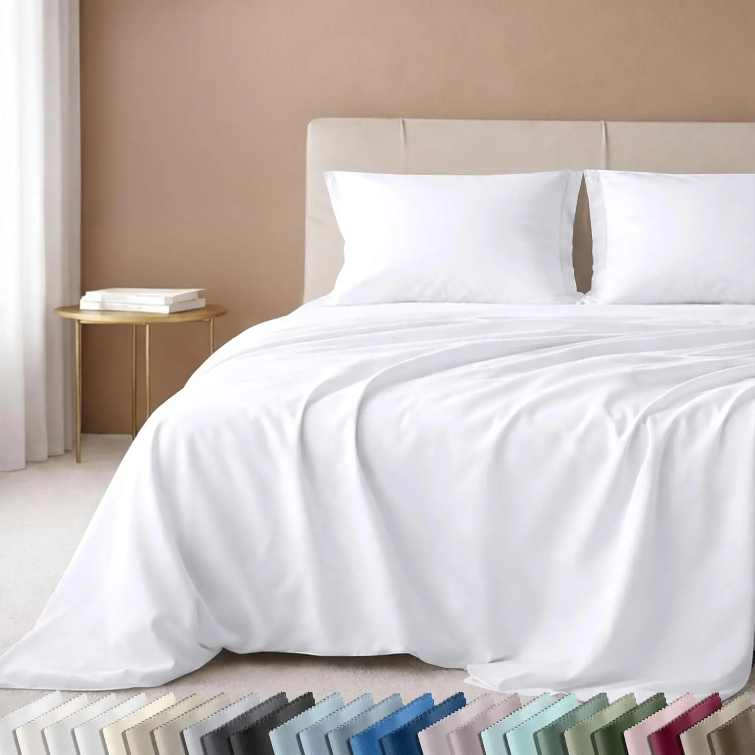 600 Thread Count Queen Sheet Set - 100% Cotton Sateen, Deep Pocket, 4-Piece Bedding - White
600 Thread Count Queen Sheet Set - 100% Cotton Sateen, Deep Pocket, 4-Piece Bedding - White