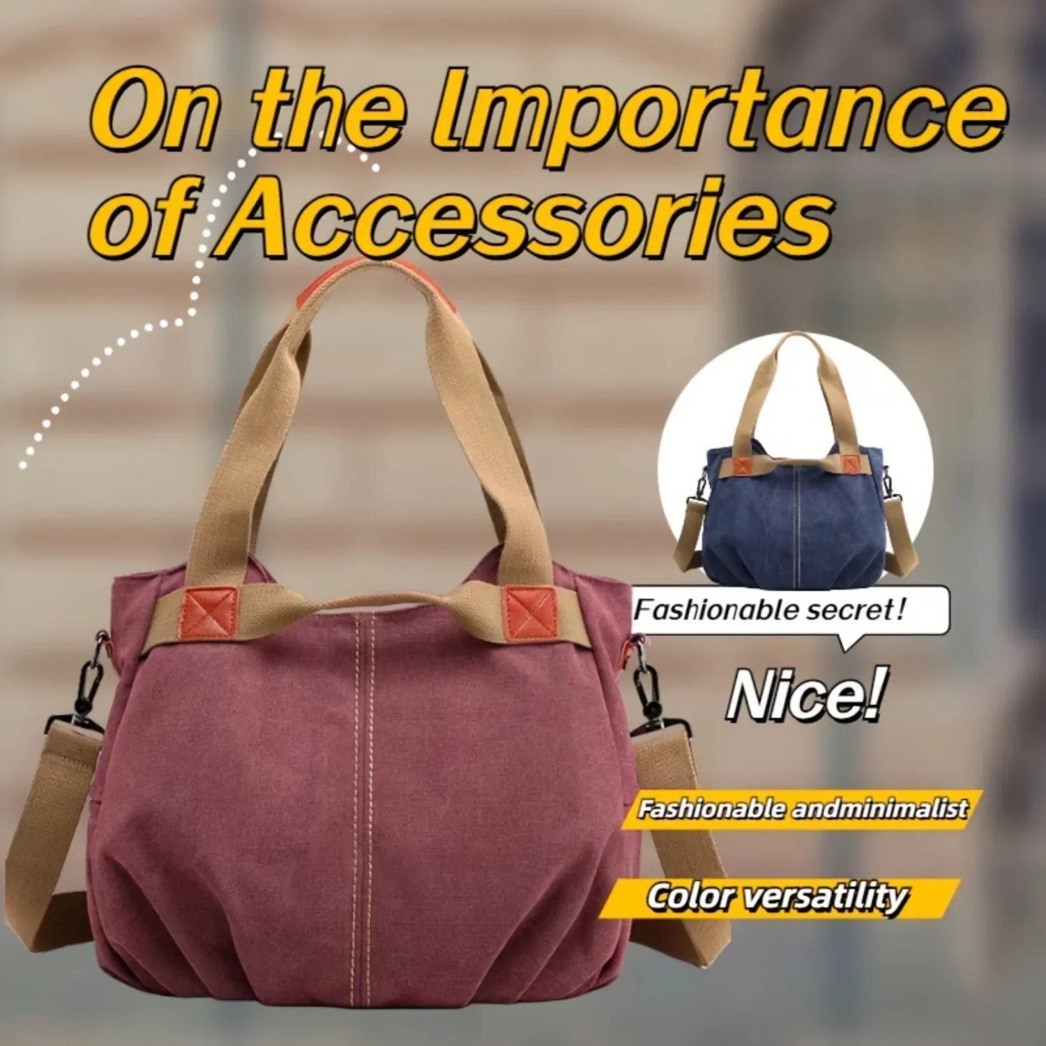 versatile and fashionable daily bag, simple large capacity canvas bag, lightweight travel shoulder bag
versatile and fashionable daily bag, simple large capacity canvas bag, lightweight travel shoulder bag