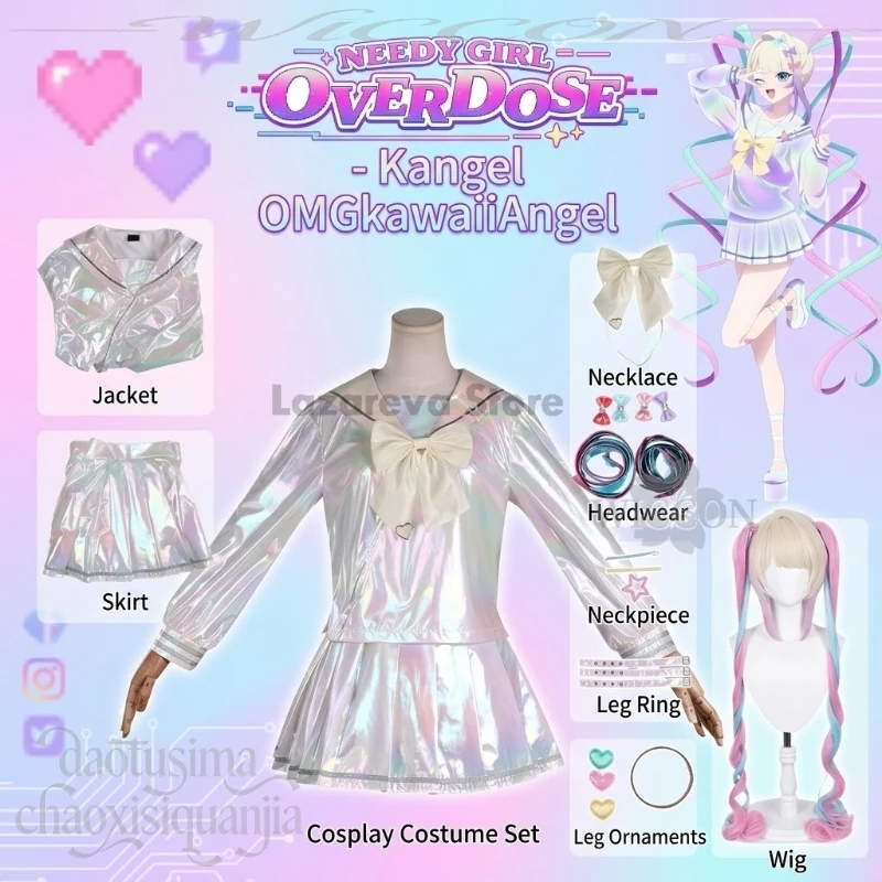 Kangel OMGkawaiiAngel 코스프레 Costume Jirai Kei Styles Laser JK Dress Y2K Fashion Wigs Halloween Cosplay Anime Movie NEEDY OVERDOSE
Kangel OMGkawaiiAngel 코스프레 Costume Jirai Kei Styles Laser JK Dress Y2K Fashion Wigs Halloween Cosplay Anime Movie NEEDY OVERDOSE