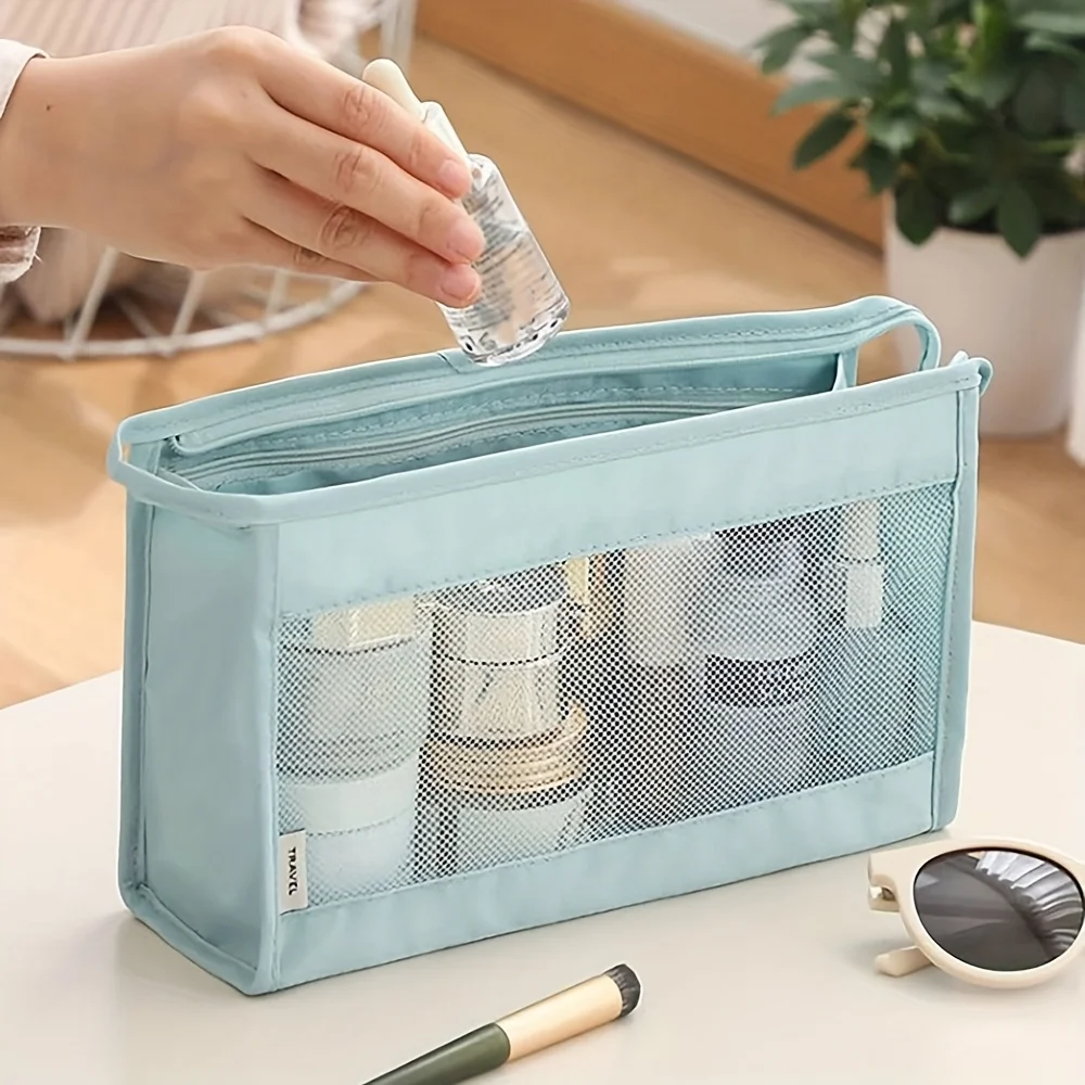 Travel Storage Bag, Portable Toiletry Bag, Women's Mesh Makeup Bag, Large Capacity Triangle Pouch
Travel Storage Bag, Portable Toiletry Bag, Women's Mesh Makeup Bag, Large Capacity Triangle Pouch
