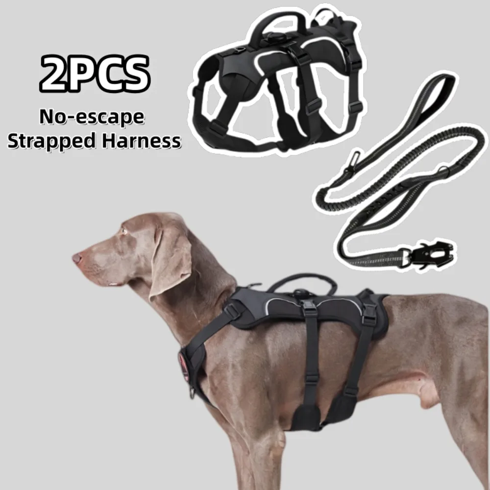 Heavy Duty No-Pull Dog Harness & Leash Set Escape-Proof Adjustable Vest with Reflective Strips Durable 2PCS Set for Large Breeds
Heavy Duty No-Pull Dog Harness & Leash Set Escape-Proof Adjustable Vest with Reflective Strips Durable 2PCS Set for Large Breeds