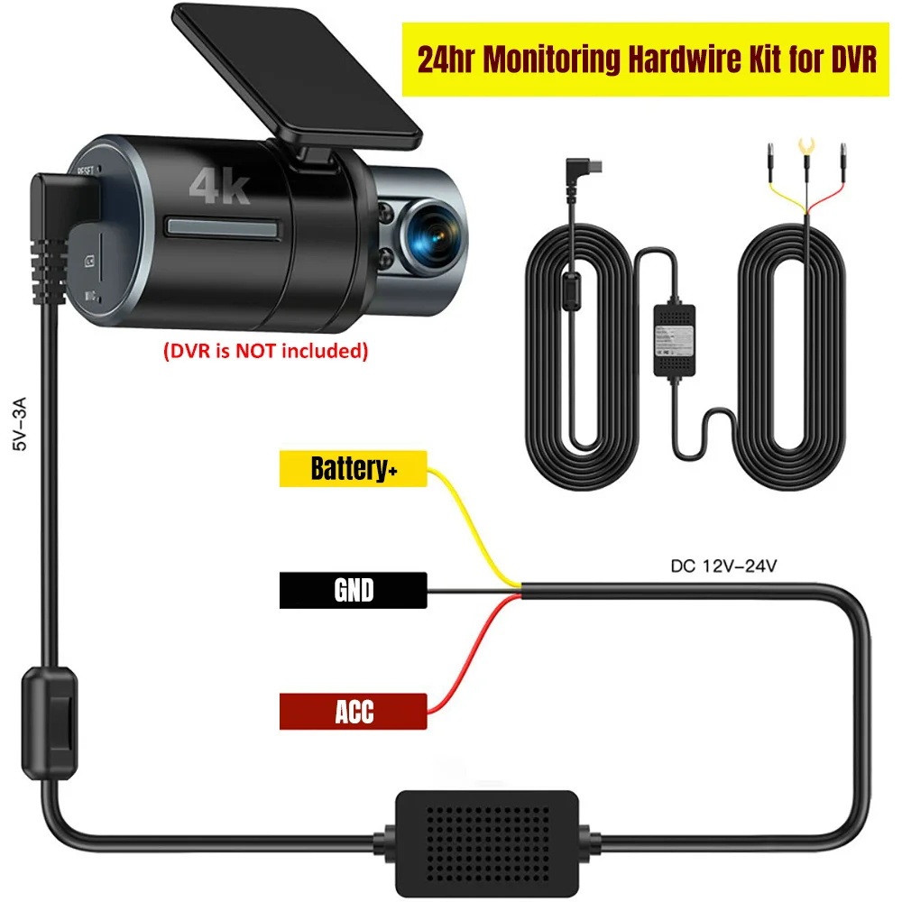Dashcam Dash Camera Charger Hardwire Kit DVR 24V 12V To 5V Dash Cam USB Charger Buck Line Charging Cable Car Supplies USB
Dashcam Dash Camera Charger Hardwire Kit DVR 24V 12V To 5V Dash Cam USB Charger Buck Line Charging Cable Car Supplies USB