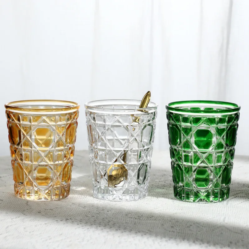 Hand painted glass retro ins wind striped plaid water glass whiskey wine glass creative home high value
Hand painted glass retro ins wind striped plaid water glass whiskey wine glass creative home high value