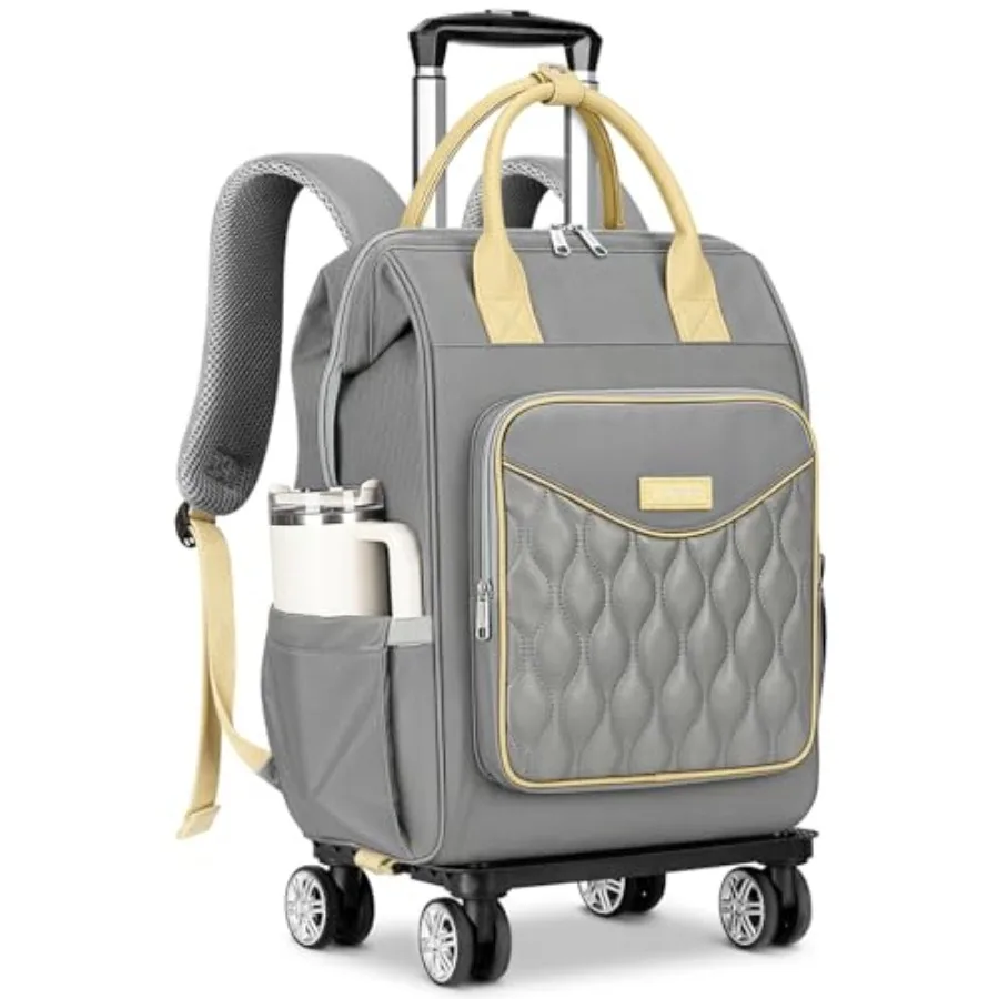 Rolling Backpack for Women, 15.6 In Rolling Travel Backpack with 4 Spinner Wheels, Carry On Wheeled Backpack with Detachable Tr
Rolling Backpack for Women, 15.6 In Rolling Travel Backpack with 4 Spinner Wheels, Carry On Wheeled Backpack with Detachable Tr