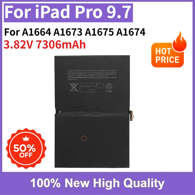 Fast Shipping 3.82V 7306mAh Tablet Battery for iPad Pro 9.7 A1664 A1673 A1675 A1674 High Capacity
Fast Shipping 3.82V 7306mAh Tablet Battery for iPad Pro 9.7 A1664 A1673 A1675 A1674 High Capacity