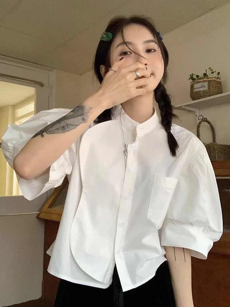 Cute White Shirt Women Loose Preppy Style Half Sleeve Sweet Blouse Casual O Neck Female Japan Kawaii Japan Fashion TopsYY3
Cute White Shirt Women Loose Preppy Style Half Sleeve Sweet Blouse Casual O Neck Female Japan Kawaii Japan Fashion TopsYY3