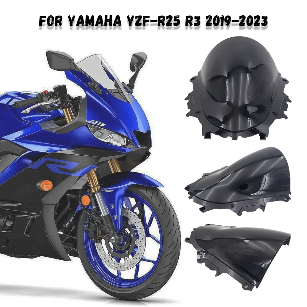 Ветровое стекло для Yamaha YZF-R25 R3 YZF-R3 YZF R25 2019-2023, экран для лобового стекла, экран с двойными пузырьками, ветрозащитный экран, аксессуары для мотоциклов
Ветровое стекло для Yamaha YZF-R25 R3 YZF-R3 YZF R25 2019-2023, экран для лобового стекла, экран с двойными пузырьками, ветрозащитный экран, аксессуары для мотоциклов