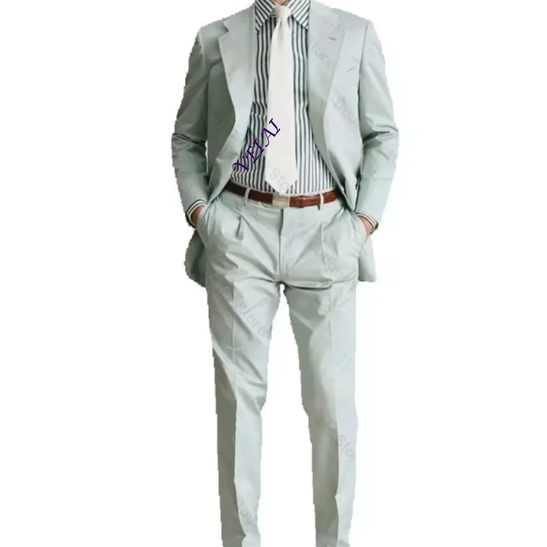 Customized Fresh Color Single Breasted Men's Suit Peaked Lapel Slim Fit 2 Pcs Set Business Casual Formal Costume Homme Jacket Pa
Customized Fresh Color Single Breasted Men's Suit Peaked Lapel Slim Fit 2 Pcs Set Business Casual Formal Costume Homme Jacket Pa