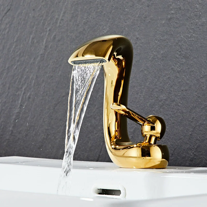 Gold Bathroom Basin Faucet Brass Hot and Cold Sink Mixer Grey Water Mixer Sinle Lever Waterfall sink mixer
Gold Bathroom Basin Faucet Brass Hot and Cold Sink Mixer Grey Water Mixer Sinle Lever Waterfall sink mixer