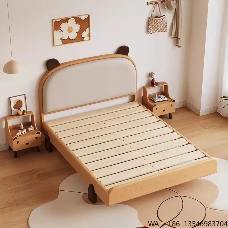 Modern Solid Wood Frame Kids Bed Furniture High Quality Single Twin Kid Beds Full New Design with Bear Shape Headboard Wholesale
Modern Solid Wood Frame Kids Bed Furniture High Quality Single Twin Kid Beds Full New Design with Bear Shape Headboard Wholesale