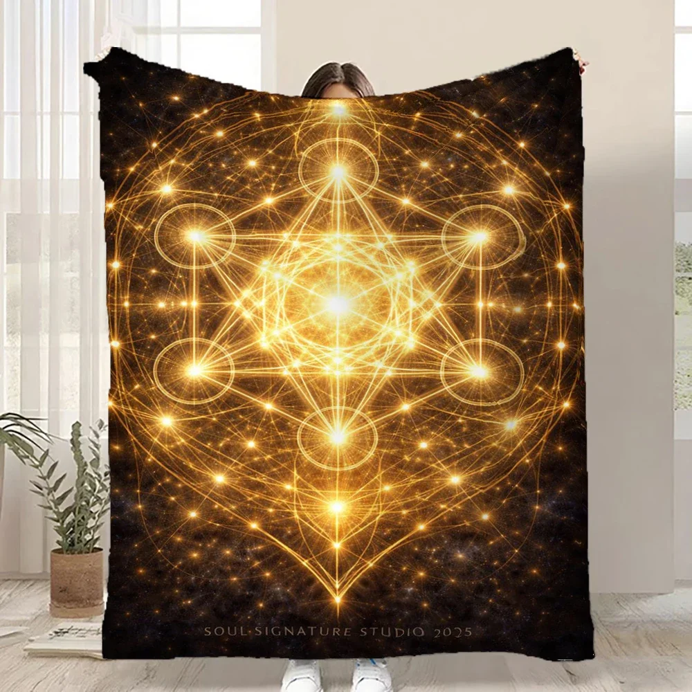Golden Sacred Geometry Flannel Blanket Bohemian Throw for Sofa Bed Home Decor Soft Warm Cozy All Season Use
Golden Sacred Geometry Flannel Blanket Bohemian Throw for Sofa Bed Home Decor Soft Warm Cozy All Season Use