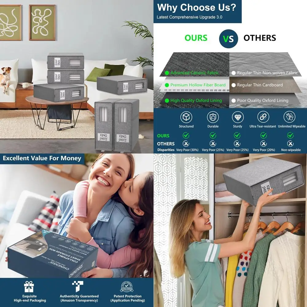 Набор органайзеров из 6 предметов серого льна — дизайн оконного ящика для решения для хранения постельного белья
Набор органайзеров из 6 предметов серого льна — дизайн оконного ящика для решения для хранения постельного белья