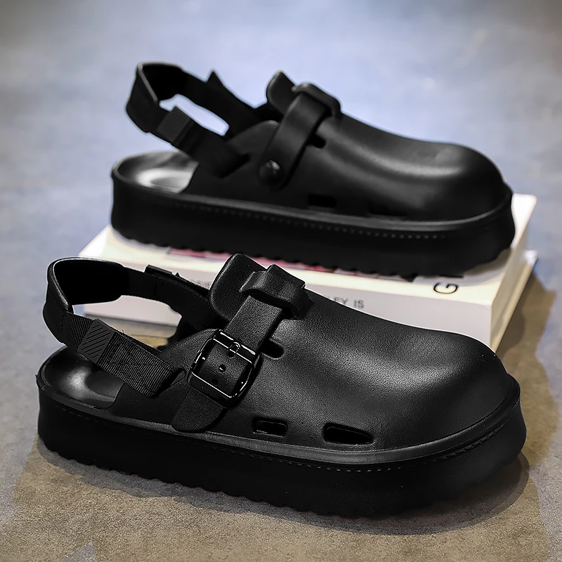 Men's Fashion Platform Clogs Sandals 2025 Summer Back Strap Eva Beach Sandles Male Non Slip Soft Sole Garden Sandals
Men's Fashion Platform Clogs Sandals 2025 Summer Back Strap Eva Beach Sandles Male Non Slip Soft Sole Garden Sandals