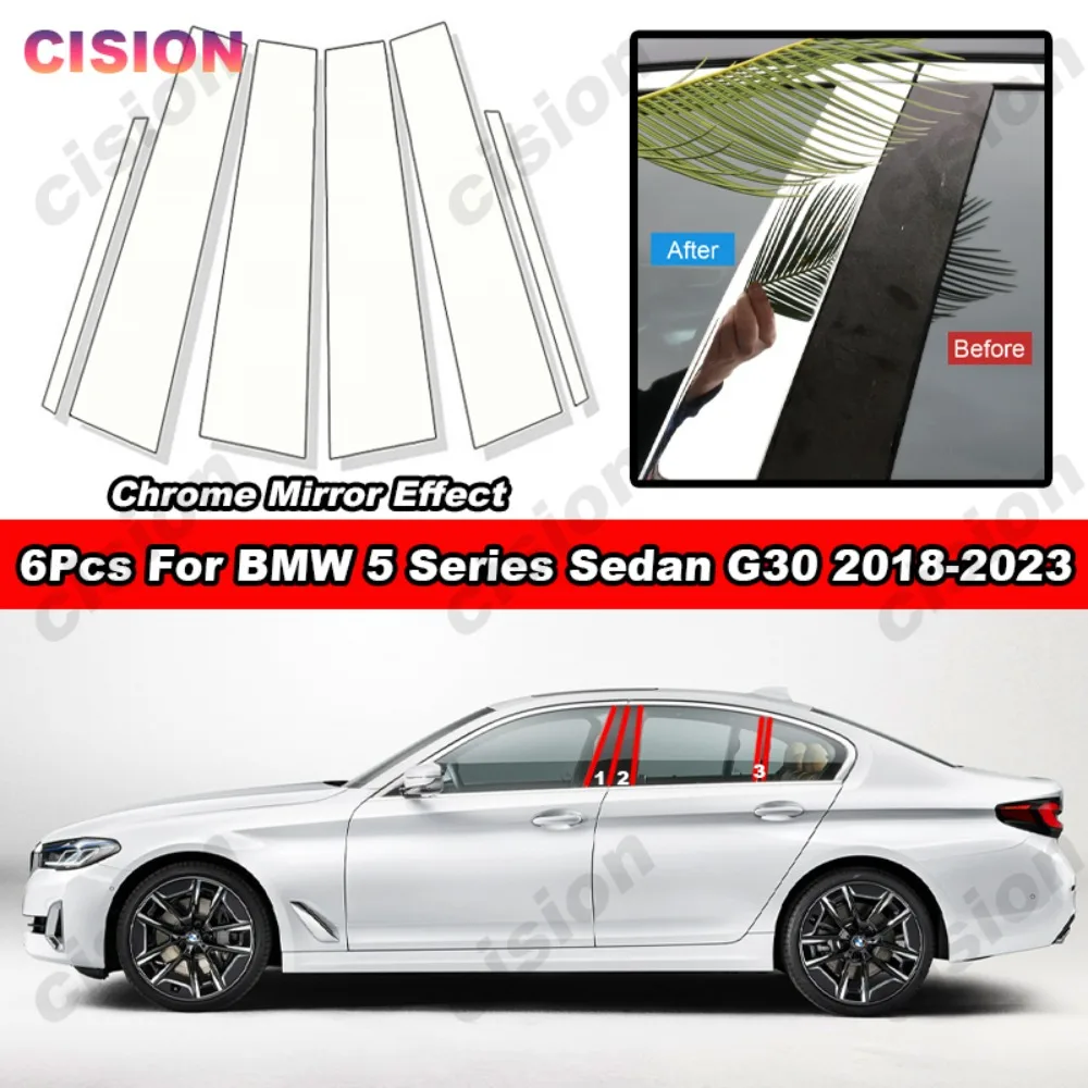 6 шт., хромированная накладка на столб для дверей и окон автомобиля BMW 5 серии G30 2018-2023
6 шт., хромированная накладка на столб для дверей и окон автомобиля BMW 5 серии G30 2018-2023