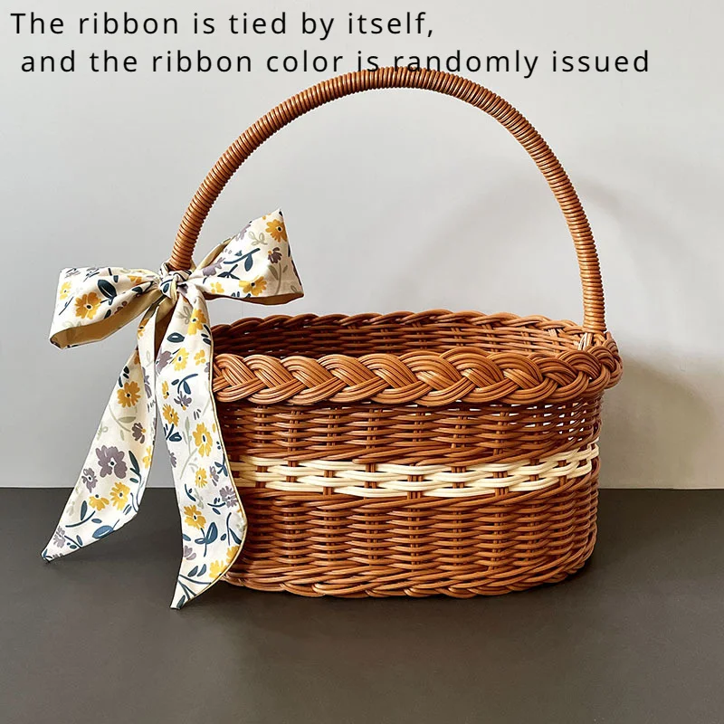 1pc Holiday Gift Basket With Silky Scarf, Basket, Picnic Basket, Fruit Basket, Living Room Decoration Basket, Kitchen Basket,
1pc Holiday Gift Basket With Silky Scarf, Basket, Picnic Basket, Fruit Basket, Living Room Decoration Basket, Kitchen Basket,