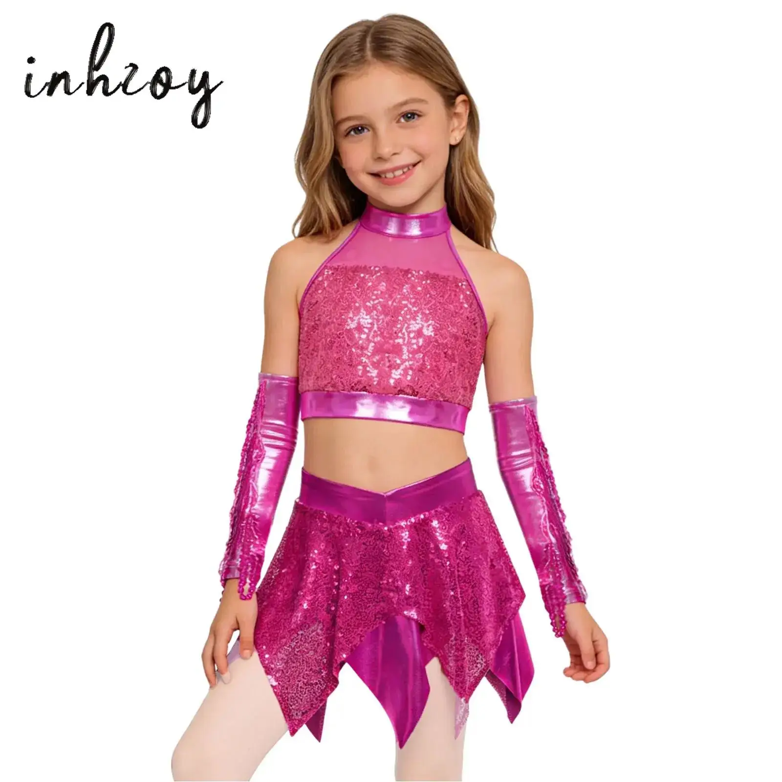 Детский комплект для девочек: укороченный топ с пайетками и юбка, рукава с бахромой, для дискотек, хип-хопа, джаза, латины, танцевальный костюм
Детский комплект для девочек: укороченный топ с пайетками и юбка, рукава с бахромой, для дискотек, хип-хопа, джаза, латины, танцевальный костюм