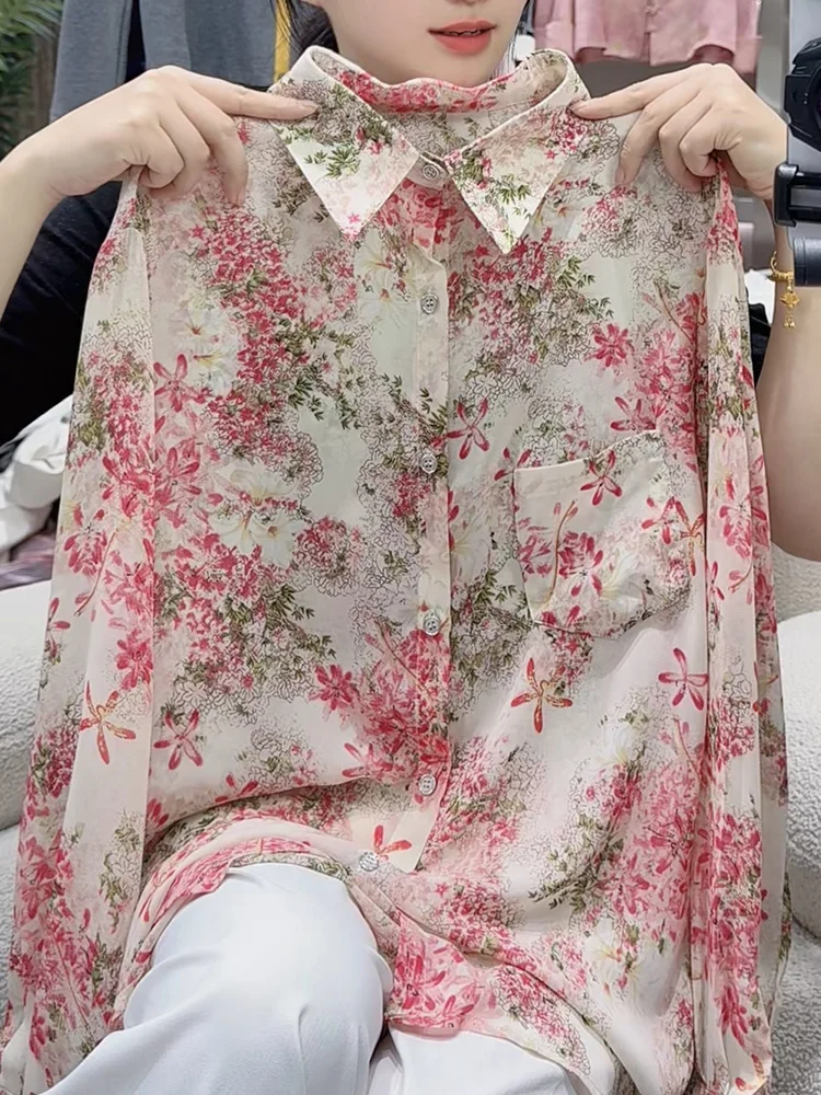 Korean Sle Versatile Fairy Wind Floral Print irt Summer New Arrival plus Size Faion Slim Long Sve Women's Top
Korean Sle Versatile Fairy Wind Floral Print irt Summer New Arrival plus Size Faion Slim Long Sve Women's Top