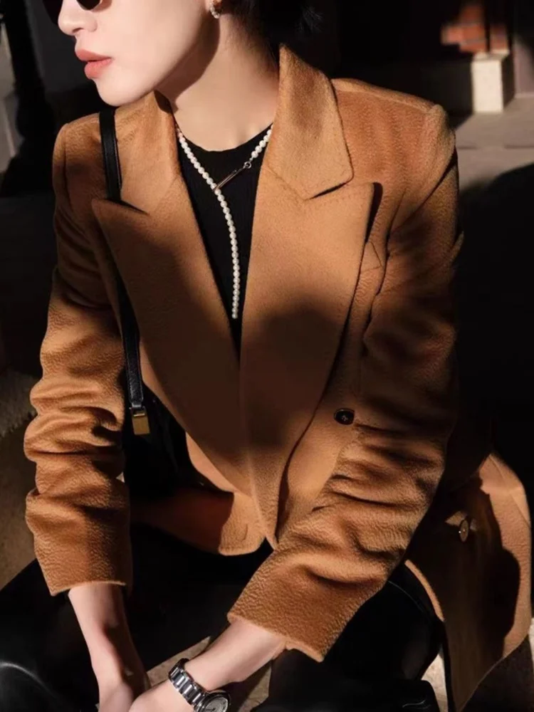 Women's Woolen Suit Jaet Winter Long Double Breasted Slim Fit Water Ripple Design Polyester Fiber Long Sve Formal Wear
Women's Woolen Suit Jaet Winter Long Double Breasted Slim Fit Water Ripple Design Polyester Fiber Long Sve Formal Wear