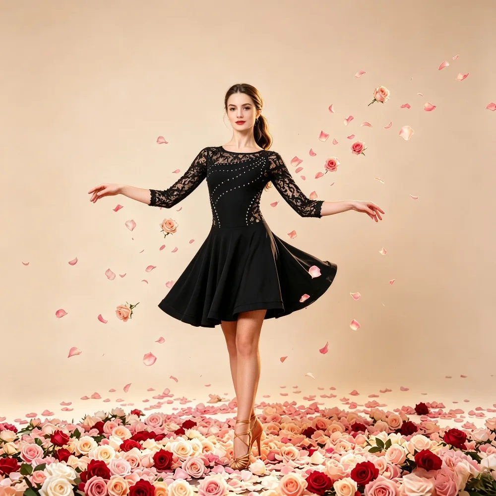 Women's Adult Summer Long Sleeve Lace Latin Dance Costume Dress,Elegant Hair Decor Performance Practice Outfit for Daily Wear
Women's Adult Summer Long Sleeve Lace Latin Dance Costume Dress,Elegant Hair Decor Performance Practice Outfit for Daily Wear