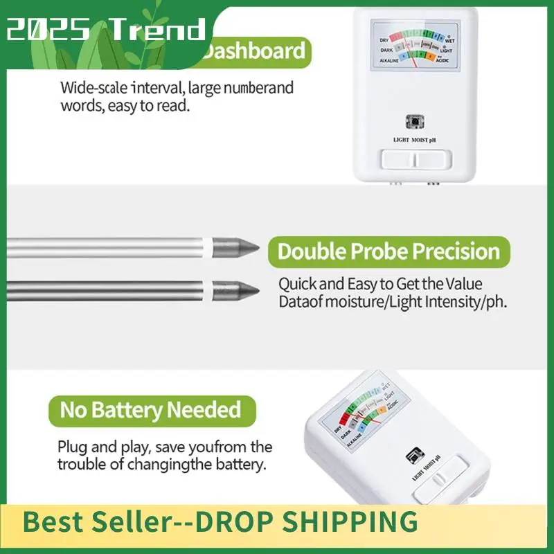 AA14 New 3-In-1 Soil Meter Moisture Light And PH Tester For Indoor Outdoor House Plants Garden Lawn Farm No Battery Needed
AA14 New 3-In-1 Soil Meter Moisture Light And PH Tester For Indoor Outdoor House Plants Garden Lawn Farm No Battery Needed