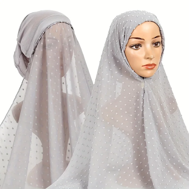 Solid Color Chiffon Instant Hijab With Tube Undercap Elegant Small Hairball Decor Pullover Headscarf Thin Breathable Head Wrap
Solid Color Chiffon Instant Hijab With Tube Undercap Elegant Small Hairball Decor Pullover Headscarf Thin Breathable Head Wrap