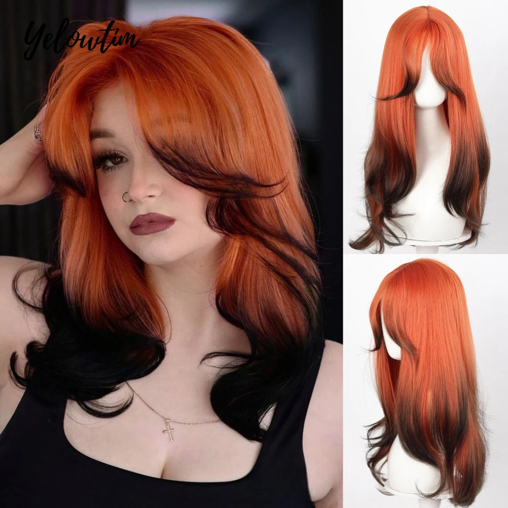 Yelowtim Long Body Curly Wave Wig Red Ginger Brown Black Ombre Wig Color Ombre Wigs With Bangs Cosplay Silky Wig For Women
Yelowtim Long Body Curly Wave Wig Red Ginger Brown Black Ombre Wig Color Ombre Wigs With Bangs Cosplay Silky Wig For Women