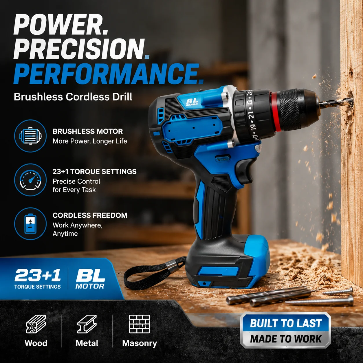 10MM Brushless Electric Impact Drill 25+3 Torque Cordless Screwdriver Hammer Drill for Makita 18V Battery Home DIY Tools
10MM Brushless Electric Impact Drill 25+3 Torque Cordless Screwdriver Hammer Drill for Makita 18V Battery Home DIY Tools