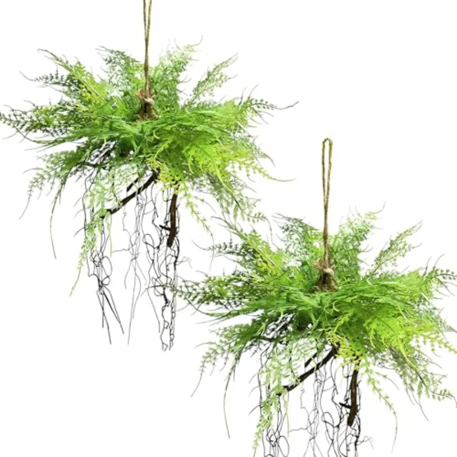 2 Pack Artificial Hanging Fern Plants with Roots UV Resistant Greenery for Outdoor Indoor Home Patio Porch Decor in Green
2 Pack Artificial Hanging Fern Plants with Roots UV Resistant Greenery for Outdoor Indoor Home Patio Porch Decor in Green