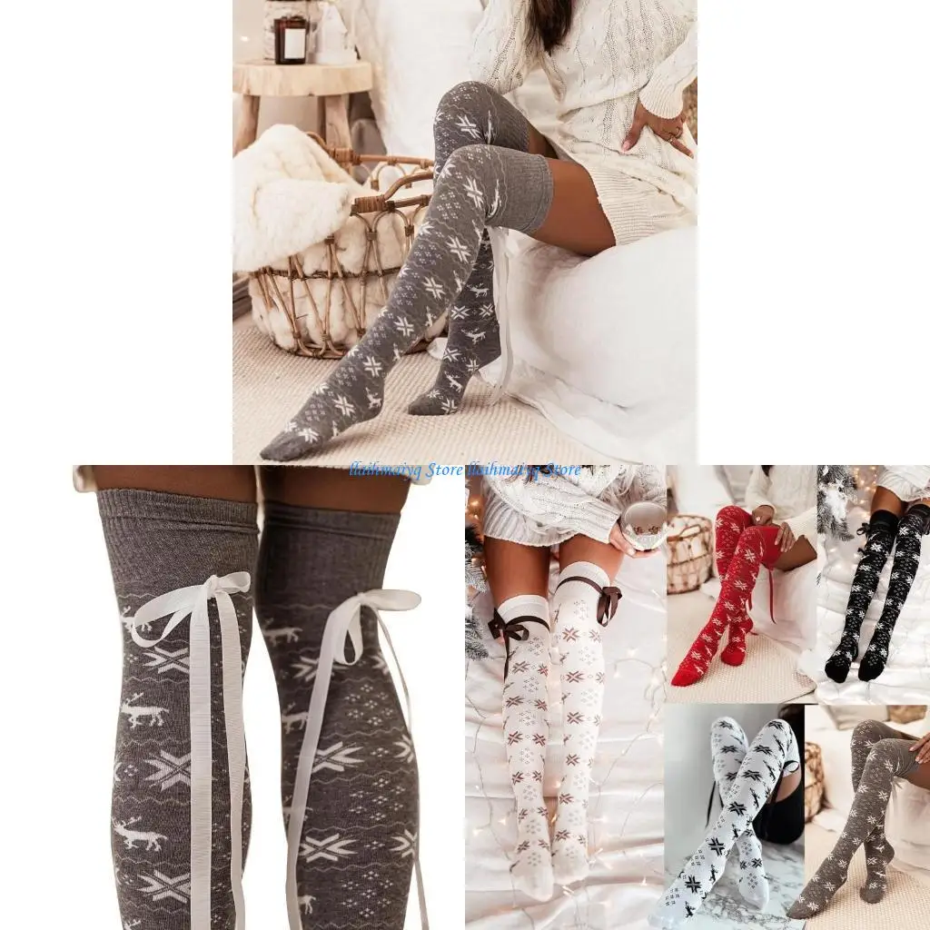 573B Снежокката снежинок высокие носки с лентой складывают рождественские вязаные на колене длинные чулки для женщин теплее для
573B Снежокката снежинок высокие носки с лентой складывают рождественские вязаные на колене длинные чулки для женщин теплее для