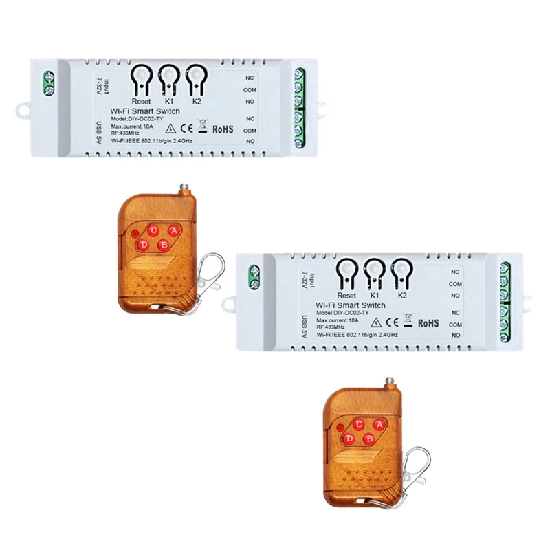 2CH Tuya Wi-Fi переключатель DIY таймер + пульт дистанционного управления 85-265 В USB 5 В 2,4G Wi-Fi Smartlife модуль домашней автоматизации для Alexa IFTT
2CH Tuya Wi-Fi переключатель DIY таймер + пульт дистанционного управления 85-265 В USB 5 В 2,4G Wi-Fi Smartlife модуль домашней автоматизации для Alexa IFTT