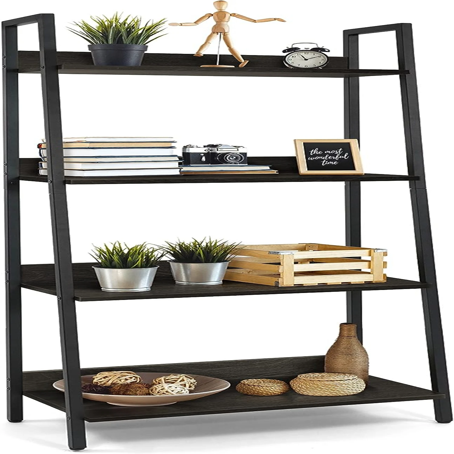 4 Tier Ladder Bookshelf, 24 Inch Width Free Standing , Bookcase Rack Organizer, Industrial Book Shelves for Home Office, Livin
4 Tier Ladder Bookshelf, 24 Inch Width Free Standing , Bookcase Rack Organizer, Industrial Book Shelves for Home Office, Livin