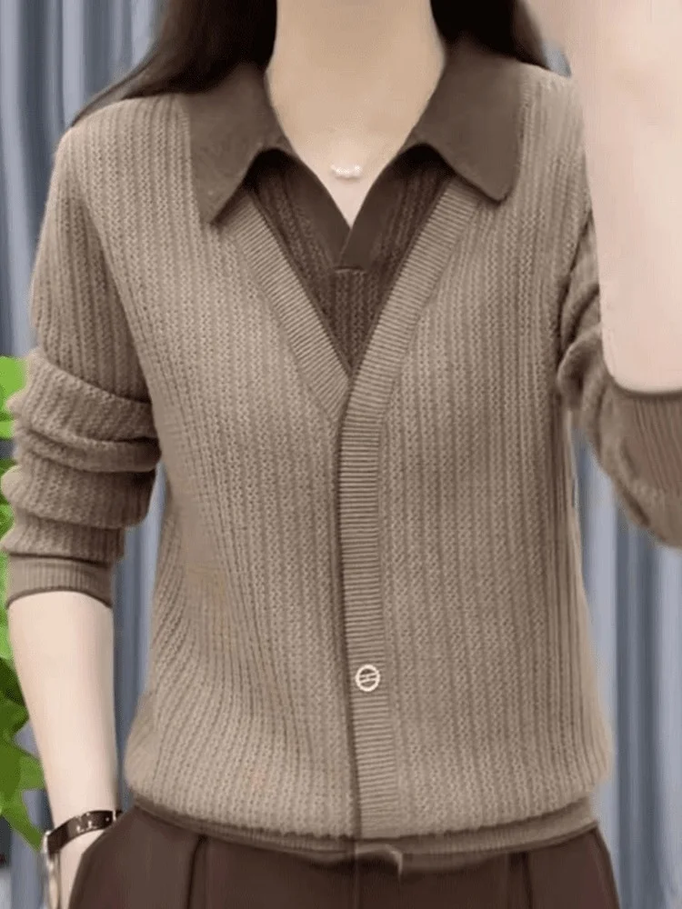 Faionable Ne Knitted Sweater Long Sve Slimming Versatile Autumn 2024 Women's Top Trendy Sle Fake Two-Piece Design
Faionable Ne Knitted Sweater Long Sve Slimming Versatile Autumn 2024 Women's Top Trendy Sle Fake Two-Piece Design