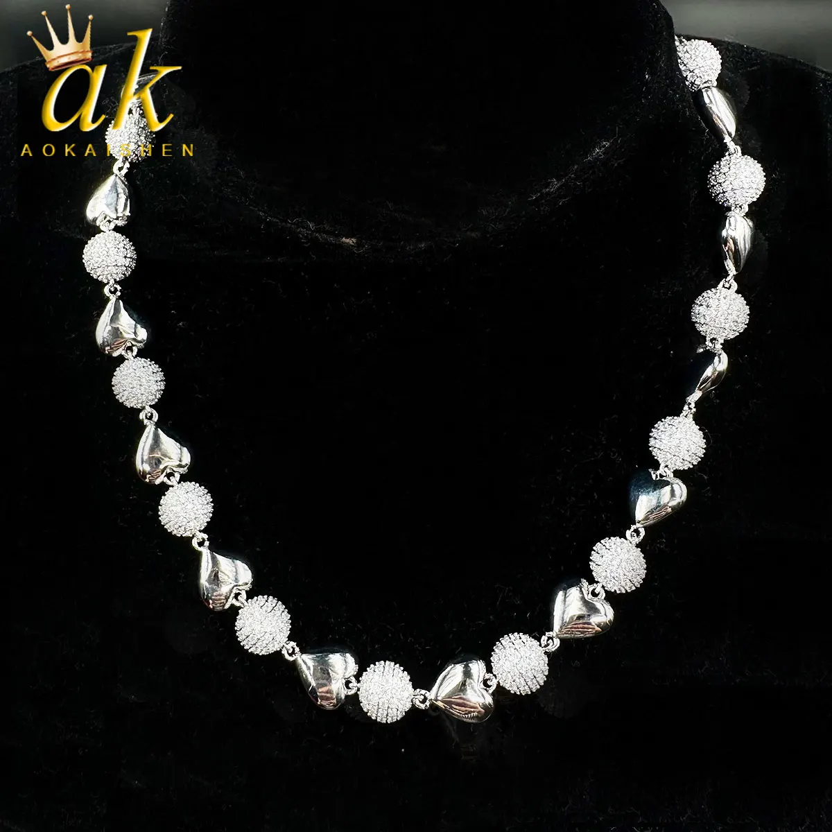 Aokaishen Iced Out Ball Heart Necklace Choker for Women Cubic Zirconia Real Gold Plated Hip Hop Jewelry
Aokaishen Iced Out Ball Heart Necklace Choker for Women Cubic Zirconia Real Gold Plated Hip Hop Jewelry